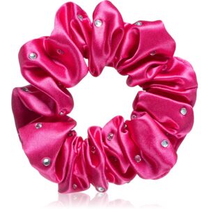 Crystallove Crystalized Silk Scrunchie hodvábna gumička do vlasov farba Hot Pink 1 ks