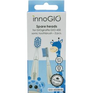 innoGIO GIOGiraffe Spare Heads for Sonic Toothbrush náhradné hlavice pre sonickú zubnú kefku na baterky pre deti GIOGiraffe Sonic Toothbrush Blue 2 ks