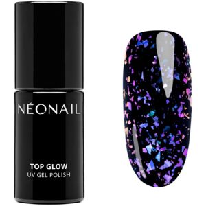 NEONAIL Top Glow Aurora Flakes gélový vrchný lak na nechty odtieň Violet 7,2 ml