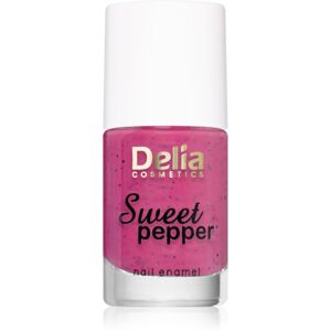Delia Cosmetics Sweet Pepper Black Particles lak na nechty odtieň 08 Berry 11 ml