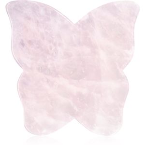 Crystallove Butterfly Rose Quartz Gua Sha Plate masážna pomôcka