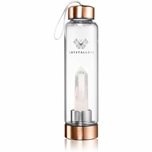 Crystallove Clear Quartz Bottle Rose Gold fľaška na vodu 550 ml