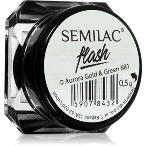 Semilac Flash trblietavý prášok na nechty odtieň Aurora Gold & Green 681 0,2 g