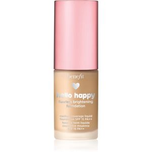 Benefit Hello Happy Flawless Brightening Foundation Mini rozjasňujúci tekutý make-up SPF 15 odtieň 04 Medium Neutral 10 ml