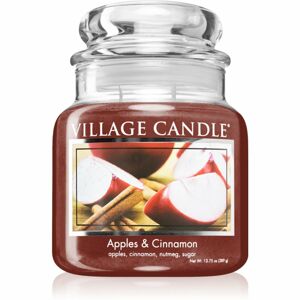 Village Candle Apples & Cinnamon vonná sviečka (Glass Lid) 389 g