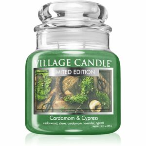 Village Candle Cardamom & Cypress vonná sviečka (Glass Lid) 389 g