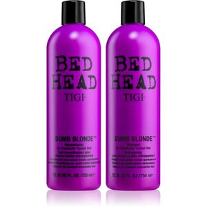 TIGI Bed Head Dumb Blonde Shampoo & Conditioner výhodné balenie (pre chemicky ošterené vlasy)