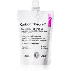 Carbon Theory Charcoal & Tea Tree Oil čistiaci pleťový peeling pre problematickú pleť, akné 125 ml