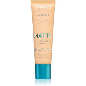 Lumene Matte Oil-Control fluidný make-up pre mastnú a zmiešanú pleť odtieň 0 Light Ivory 30 ml