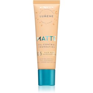 Lumene Matte Oil-Control fluidný make-up pre mastnú a zmiešanú pleť odtieň 0,5 Fair Nude 30 ml