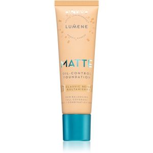 Lumene Matte Oil-Control fluidný make-up pre mastnú a zmiešanú pleť odtieň 1 Classic Beige 30 ml