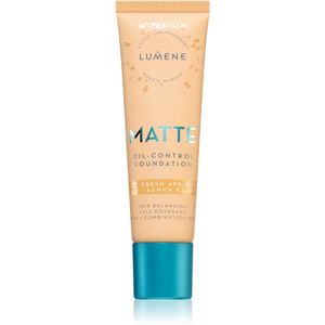 Lumene Matte Oil-Control fluidný make-up pre mastnú a zmiešanú pleť odtieň 3 Fresh Apricot 30 ml