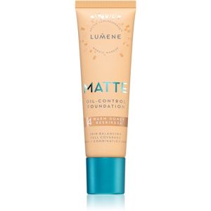 Lumene Matte Oil-Control fluidný make-up pre mastnú a zmiešanú pleť odtieň 4 Warm Honey 30 ml
