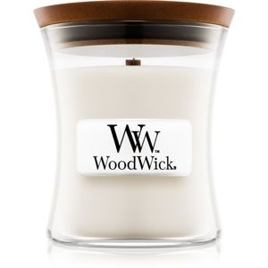 Woodwick Baby Powder vonná sviečka s dreveným knotom 85 g
