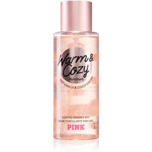 Victoria's Secret PINK Warm & Cozy Shimmer parfémovaný telový sprej s trblietkami pre ženy 250 ml