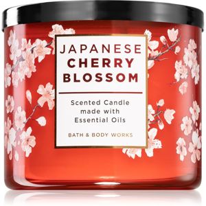 Bath & Body Works Japanese Cherry Blossom vonná sviečka s esenciálnymi olejmi 411 g