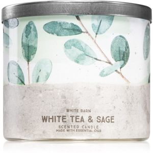 Bath & Body Works White Tea& Sage vonná sviečka III. 411 g