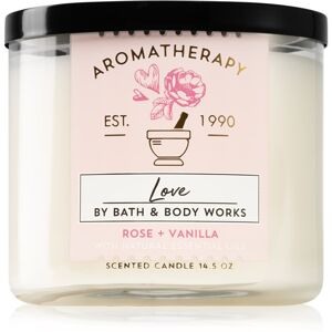 Bath & Body Works Aromatherapy Rose & Vanilla vonná sviečka I. 411 g