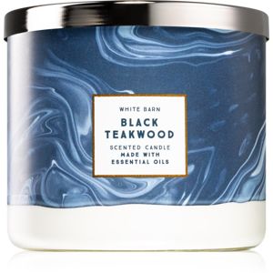 Bath & Body Works Black Teakwood vonná sviečka s esenciálnymi olejmi 411 g