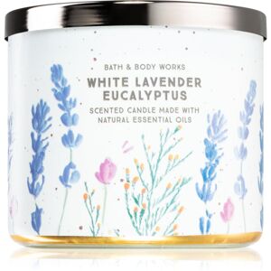 Bath & Body Works White Lavender Eucalyptus vonná sviečka s esenciálnymi olejmi 411 g