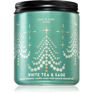 Bath & Body Works White Tea & Sage vonná sviečka s esenciálnymi olejmi II. 198 g