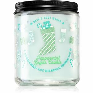 Bath & Body Works Peppermint Sugar Cookie vonná sviečka s esenciálnymi olejmi 198 g