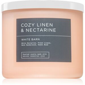 Bath & Body Works Cozy Linen & Nectarine vonná sviečka 411 g