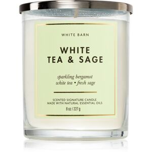 Bath & Body Works White Tea & Sage vonná sviečka 227 g