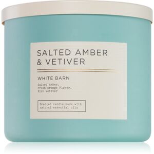 Bath & Body Works Salted Amber & Vetiver vonná sviečka 411 g