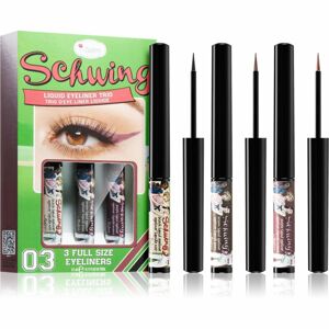 theBalm Schwing® Liquid Eyeliner Trio dlhotrvajúce tekuté očné linky 3x1,7 ml