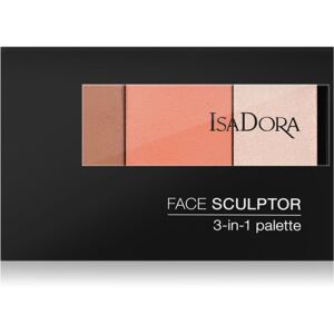 IsaDora Face Sculptor 3-in-1 Palette rozjasňujúca a bronzujúca paletka odtieň 61 Classic Nude 12 g