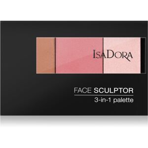 IsaDora Face Sculptor 3-in-1 Palette rozjasňujúca a bronzujúca paletka odtieň 62 Cool Pink 12 g