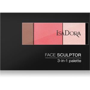IsaDora Face Sculptor 3-in-1 Palette rozjasňujúca a bronzujúca paletka odtieň 63 Mauve Classis 12 g