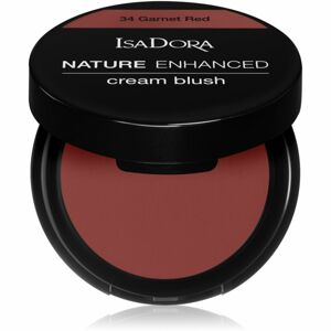 IsaDora Nature Enhanced Cream Blush kompaktná lícenkaso štetcom a zrkadielkom odtieň Garnet Red