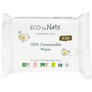ECO by Naty Unscented 100 % Compostable Wipes vlhčené obrúsky pre deti 20 ks