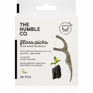 The Humble Co. Floss Picks dentálne špáradlá Charcoal 50 ks