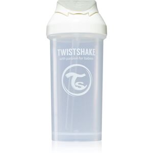 Twistshake Straw Cup White fľaša s rúrkou 6m+ 360 ml