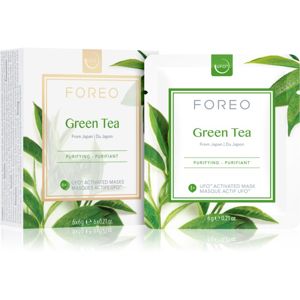 FOREO Farm to Face Sheet Mask Green Tea osviežujúca a upokojujúca maska 6 x 6 g