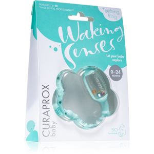 Curaprox Baby Waking Senses kúsací krúžok s masážnou kefkou a hrkálkou 1 ks