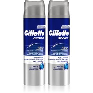 Gillette Series Pure & Sensitive gél na holenie pre mužov 2 x 200 ml