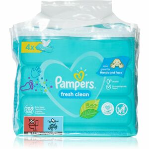 Pampers Fresh Clean detské jemné vlhčené obrúsky pre citlivú pokožku 4x52 ks