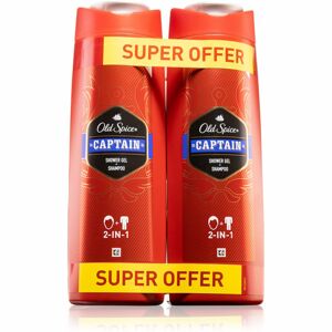 Old Spice Captain sprchový gél a šampón 2 v 1 pre mužov 2x400 ml