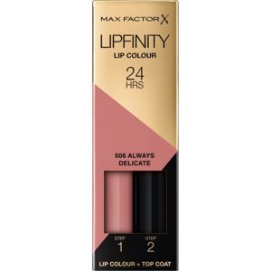 Max Factor Lipfinity Lip Colour dlhotrvajúci rúž s balzamom odtieň 006 Always Delicate 4,2 g