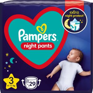 Pampers Night Pants Size 3 jednorazové plienkové nohavičky na noc 6-11 kg 29 ks