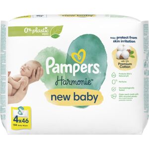 Pampers Harmonie New Baby vlhčené čistiace obrúsky pre deti 4x46 ks