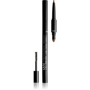 NYX Professional Makeup 3-In-1 Brow Pencil viacúčelový produkt na obočie odtieň 04 Caramel