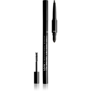 NYX Professional Makeup 3-In-1 Brow Pencil viacúčelový produkt na obočie odtieň 09 Charcoal