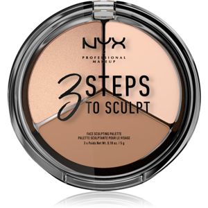 NYX Professional Makeup 3 Steps To Sculpt kontúrovacia paletka na tvár odtieň 01 Fair 15 g