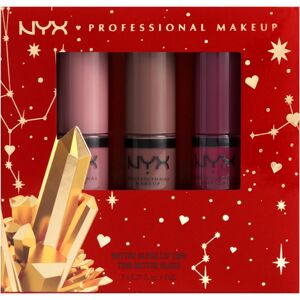 NYX Professional Makeup Gimme SuperStars! Butter Lip Gloss Trio darčeková sada na pery odtieň 02 - Deep Nudes