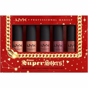 NYX Professional Makeup Gimme SuperStars! Soft Matte Lip Cream Vault darčeková sada na pery 5x8 ml